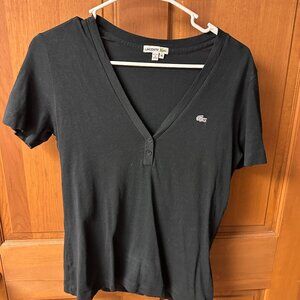 Lacoste Women's Black T-Shirt Size 40 In Great Shape!!!